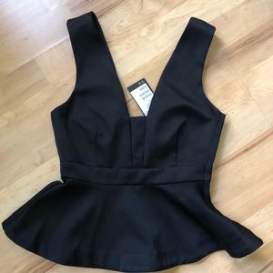 H&M Black Peplum Top